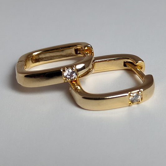 Square Clip Earrings - 18k Gold Plating