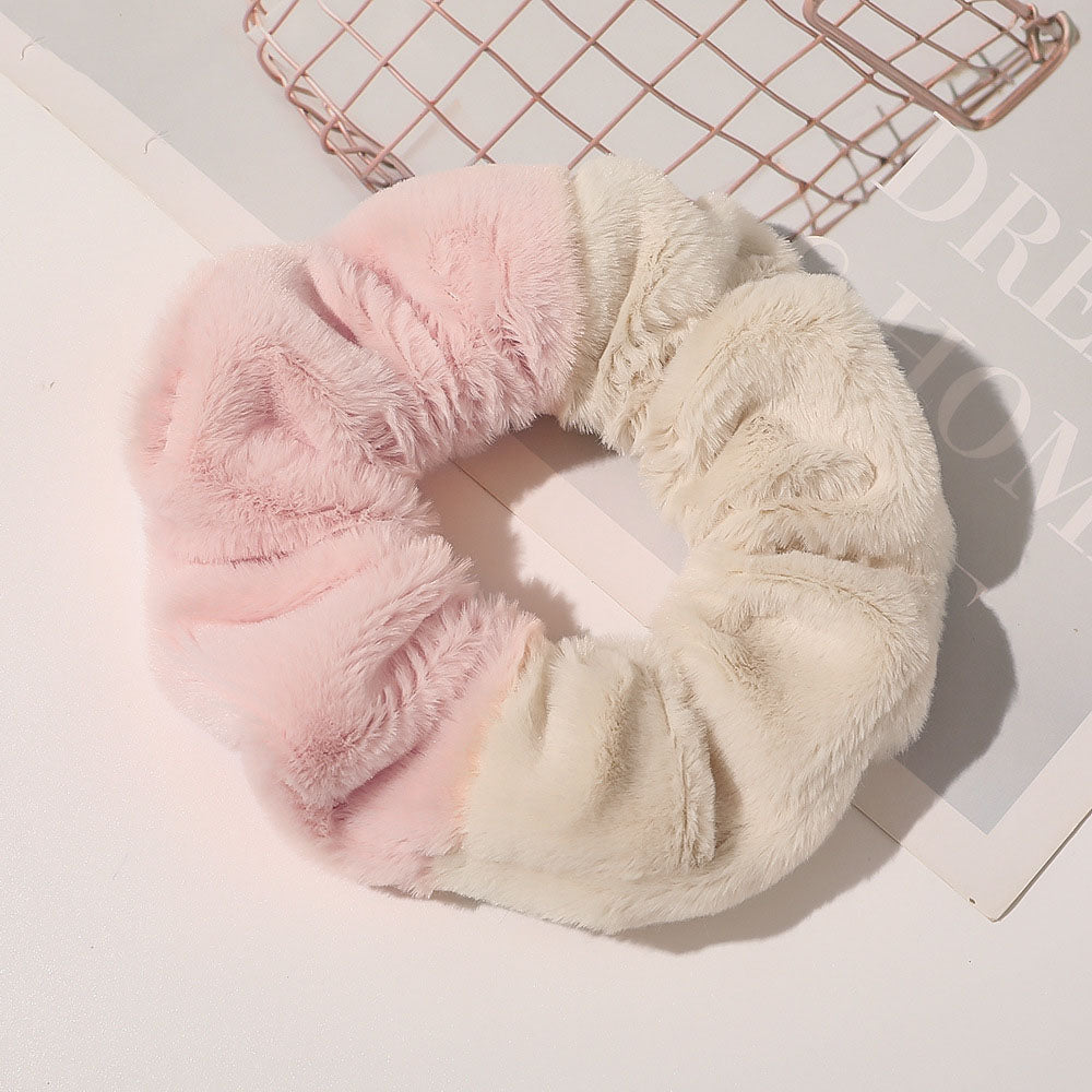 Faux Fur Two Color Scrunchies