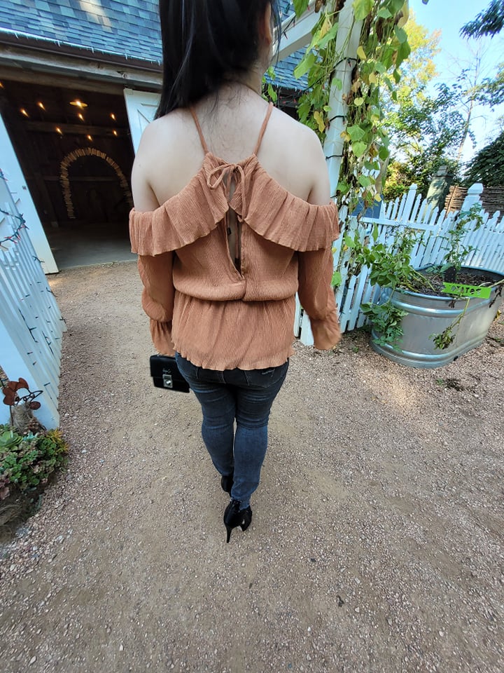 Camel/Tan Halter Off Shoulder Top