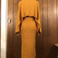 Mustard 2pcs Dress and Shawl