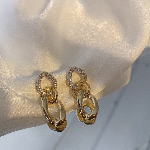 Chain-link Earrings - 18k Gold Plated