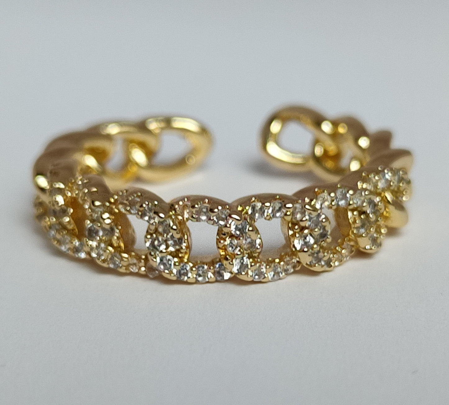 Chain-link Adjustable Ring - 18k Gold Plated