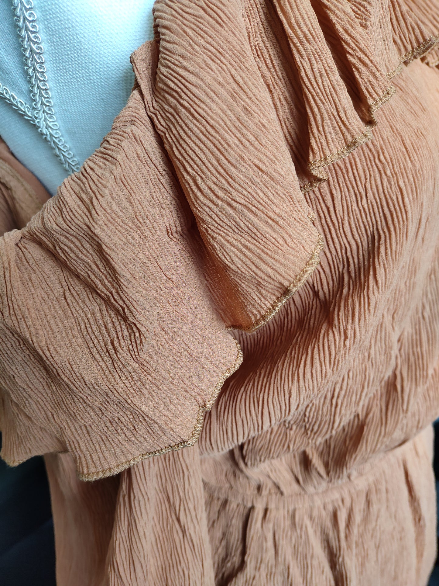 Camel/Tan Halter Off Shoulder Top