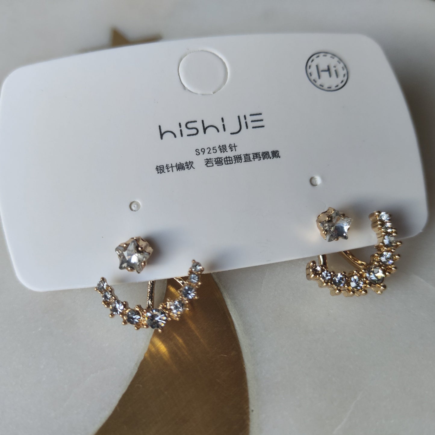 Star Stud Earrings - Rear Hanging Earrings