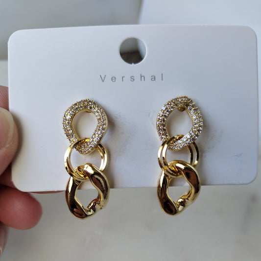 Chain-link Earrings - 18k Gold Plated