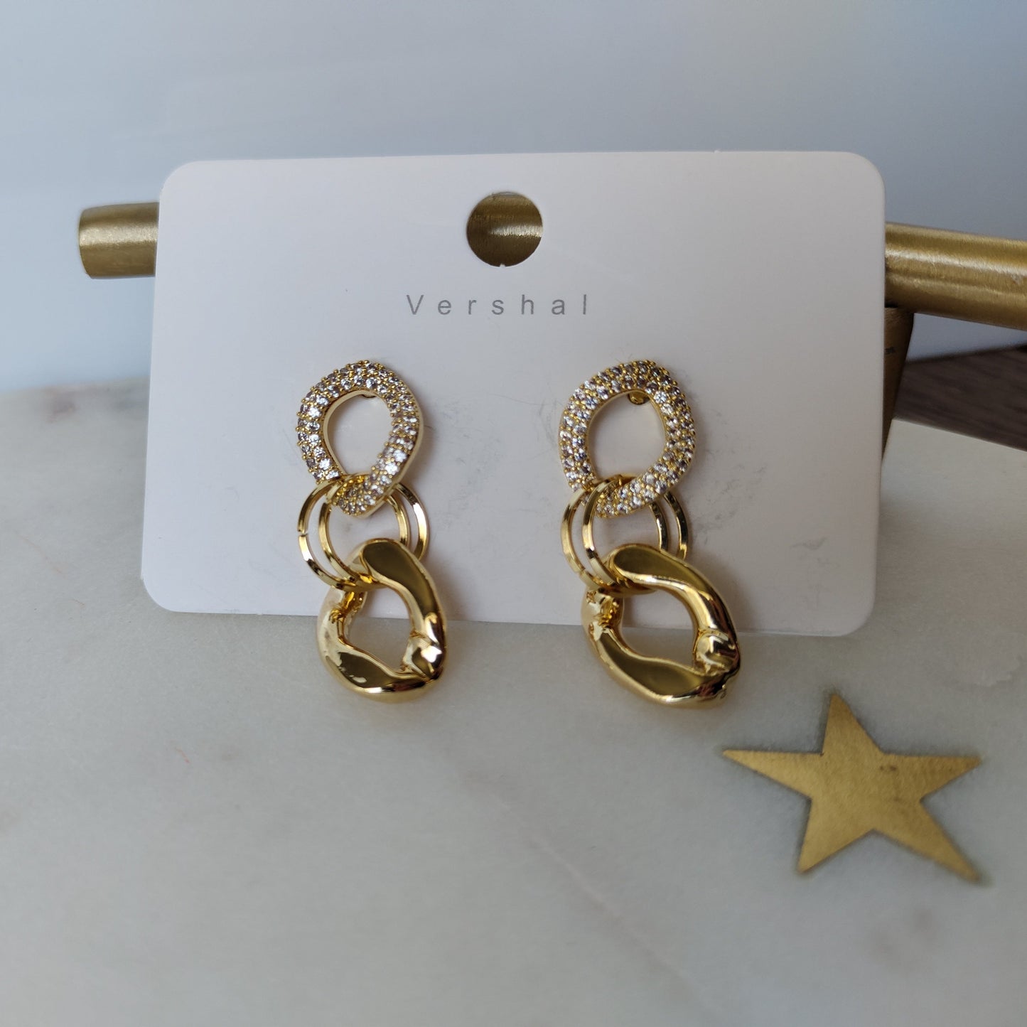 Chain-link Earrings - 18k Gold Plated