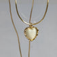Heart Cat Eye Necklace - 18k Gold Plating