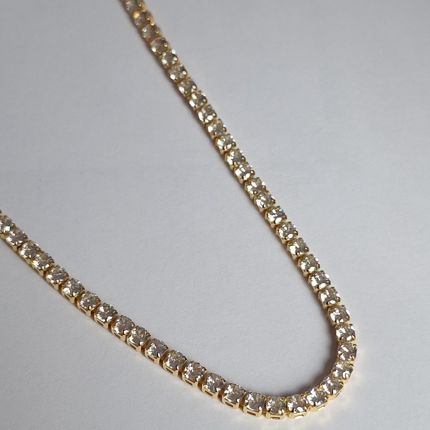 Tennis Chain Necklace - 18k Gold Plated