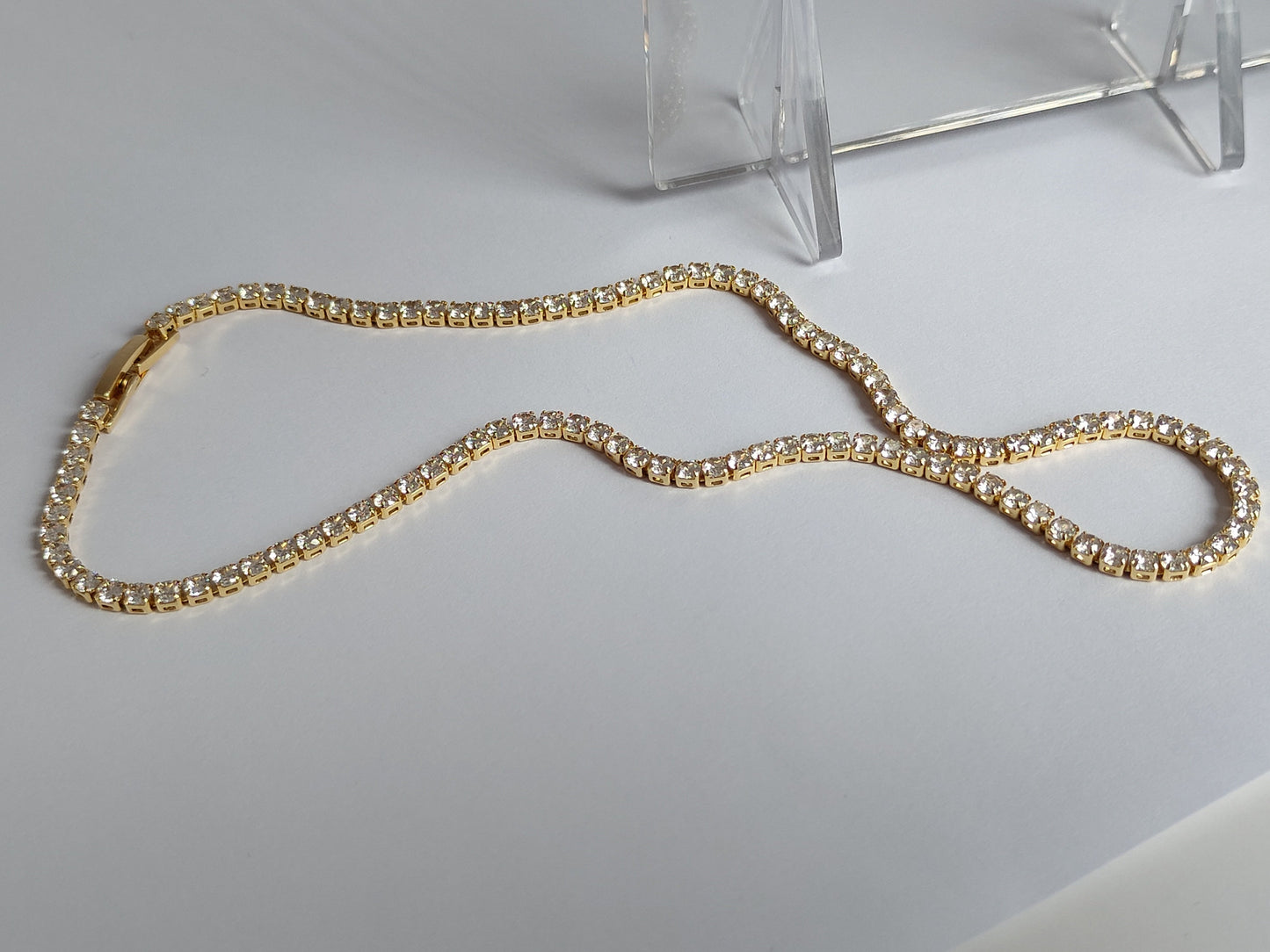 Tennis Chain Necklace - 18k Gold Plated