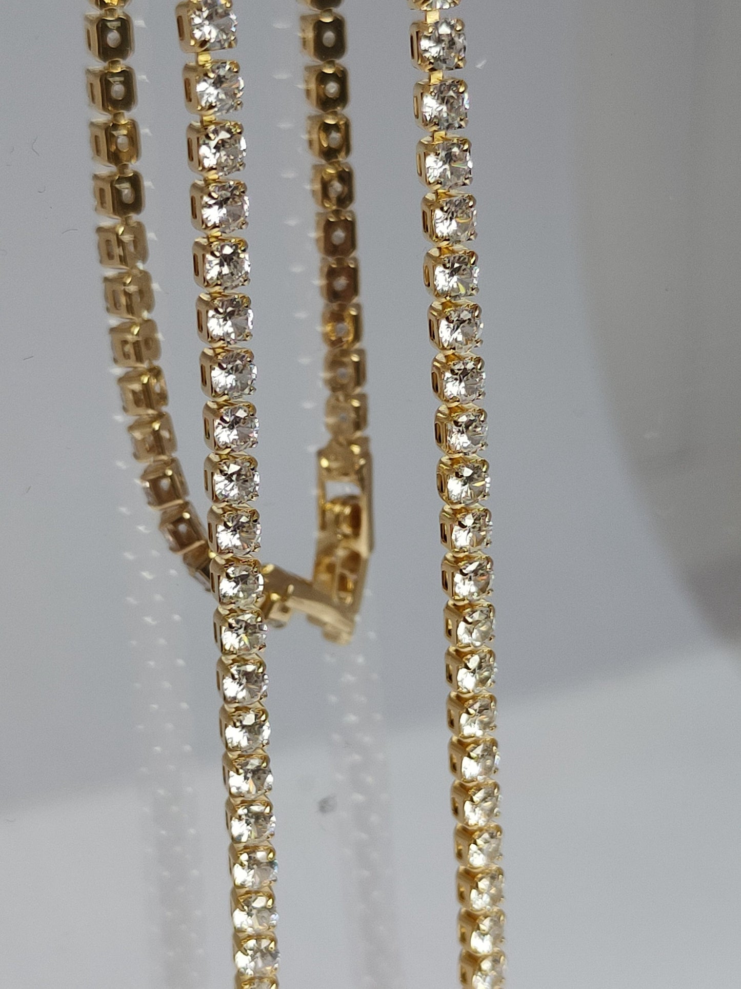 Tennis Chain Necklace - 18k Gold Plated