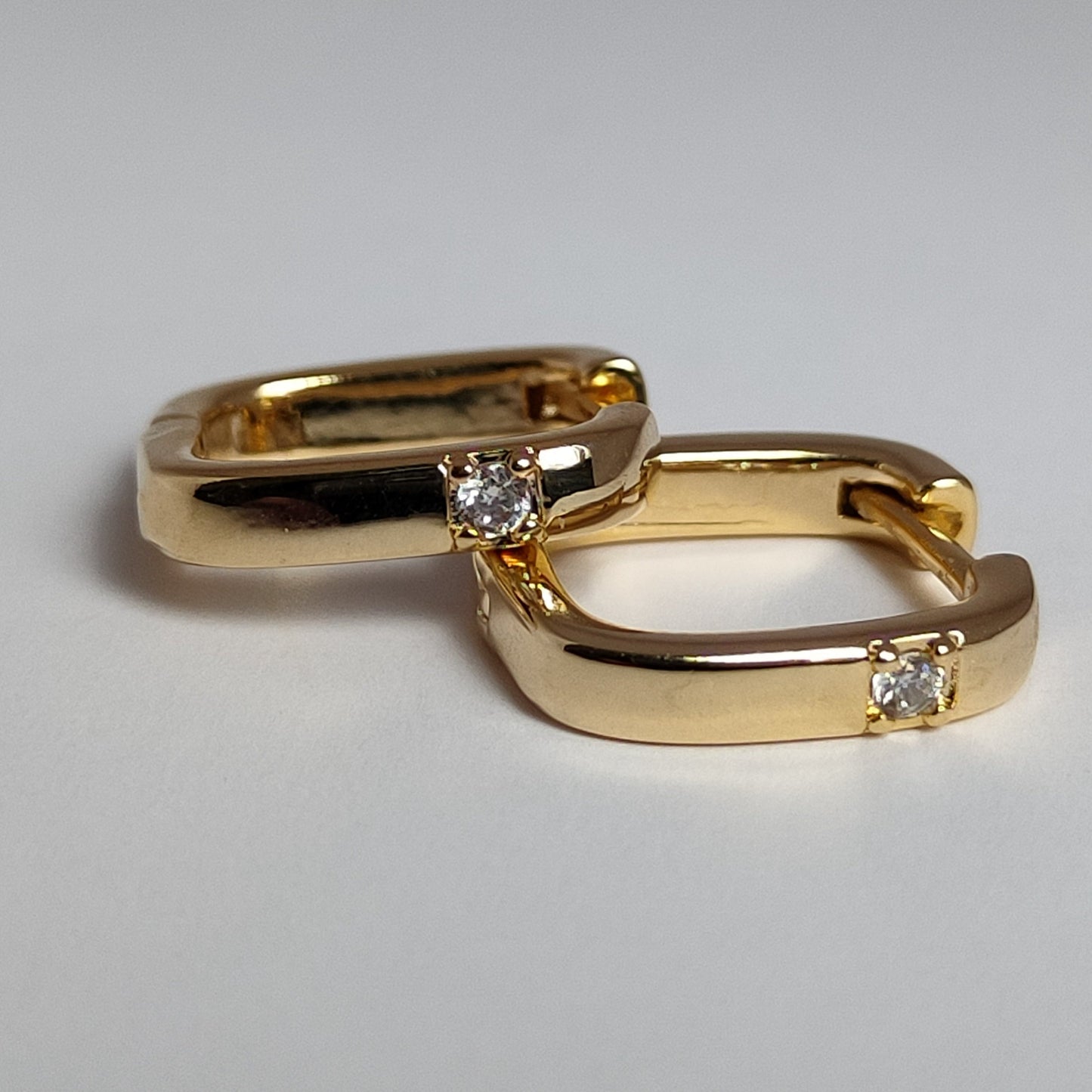 Square Clip Earrings - 18k Gold Plating