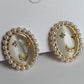 Oval Cat Eye Earrings - 18k Gold Plating