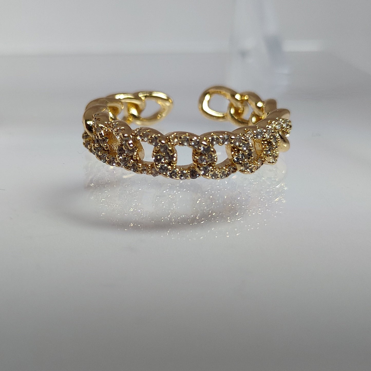 Chain-link Adjustable Ring - 18k Gold Plated