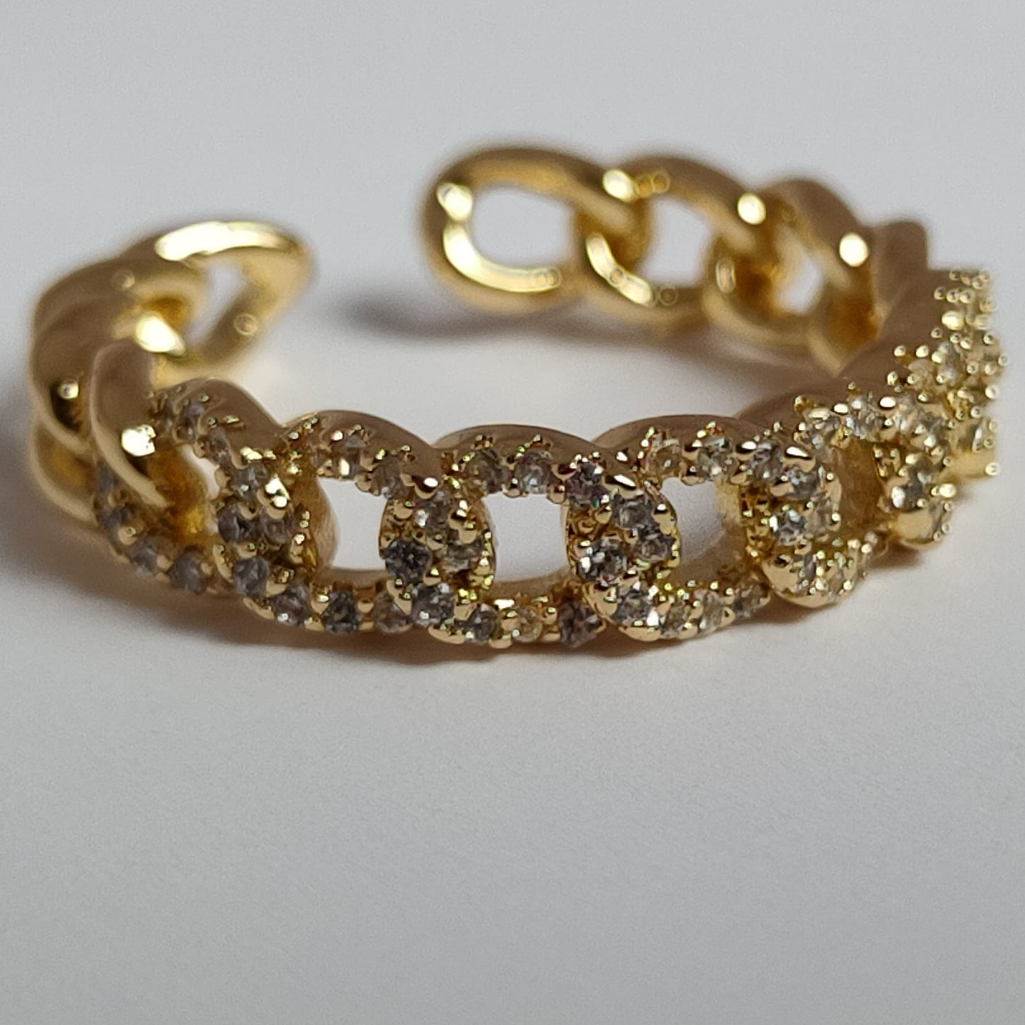 Chain-link Adjustable Ring - 18k Gold Plated