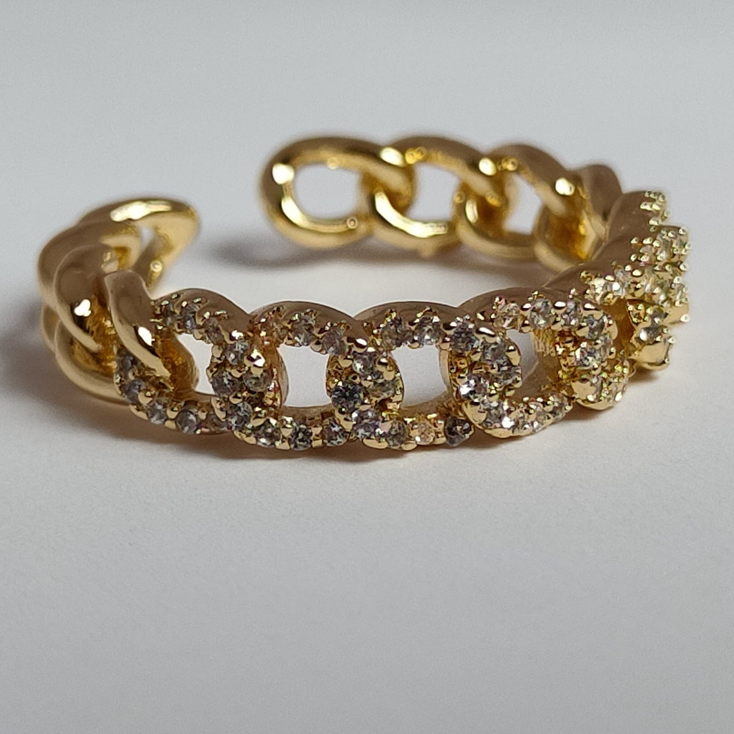 Chain-link Adjustable Ring - 18k Gold Plated