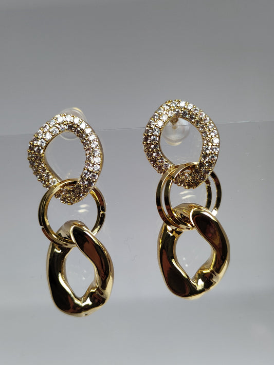 Chain-link Earrings - 18k Gold Plated