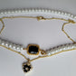 2PCS - Pearl and Heart Layered Necklace - Sterling Silver